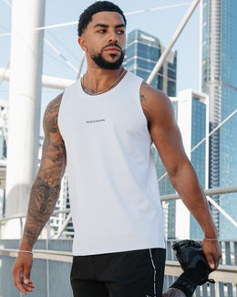 Active Training Tank - White-Singlets & Tanks-S-042508WHT-S-MNAPPRL41887-1-Muscle Nation