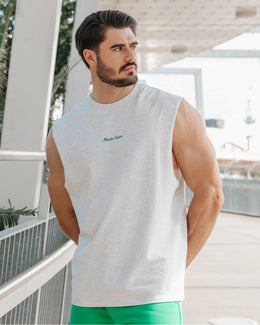 Loopback Muscle Tank - Snow Grey Marl-Singlets & Tanks-S-042510SNGRYMR-S-MNAPPRL41859-1-Muscle Nation