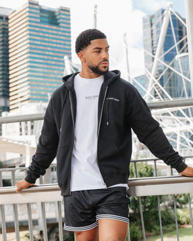 MN Classic Zip Through - Black-Jumpers & Hoodies-XS-042506BLK-XS-MNAPPRL41769-1-Muscle Nation