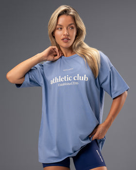 Athletic Club Oversized Tee - Faded Denim-T-Shirts-XXS-022613FDNM-XXS-MNAPPRL48569-1-Muscle Nation