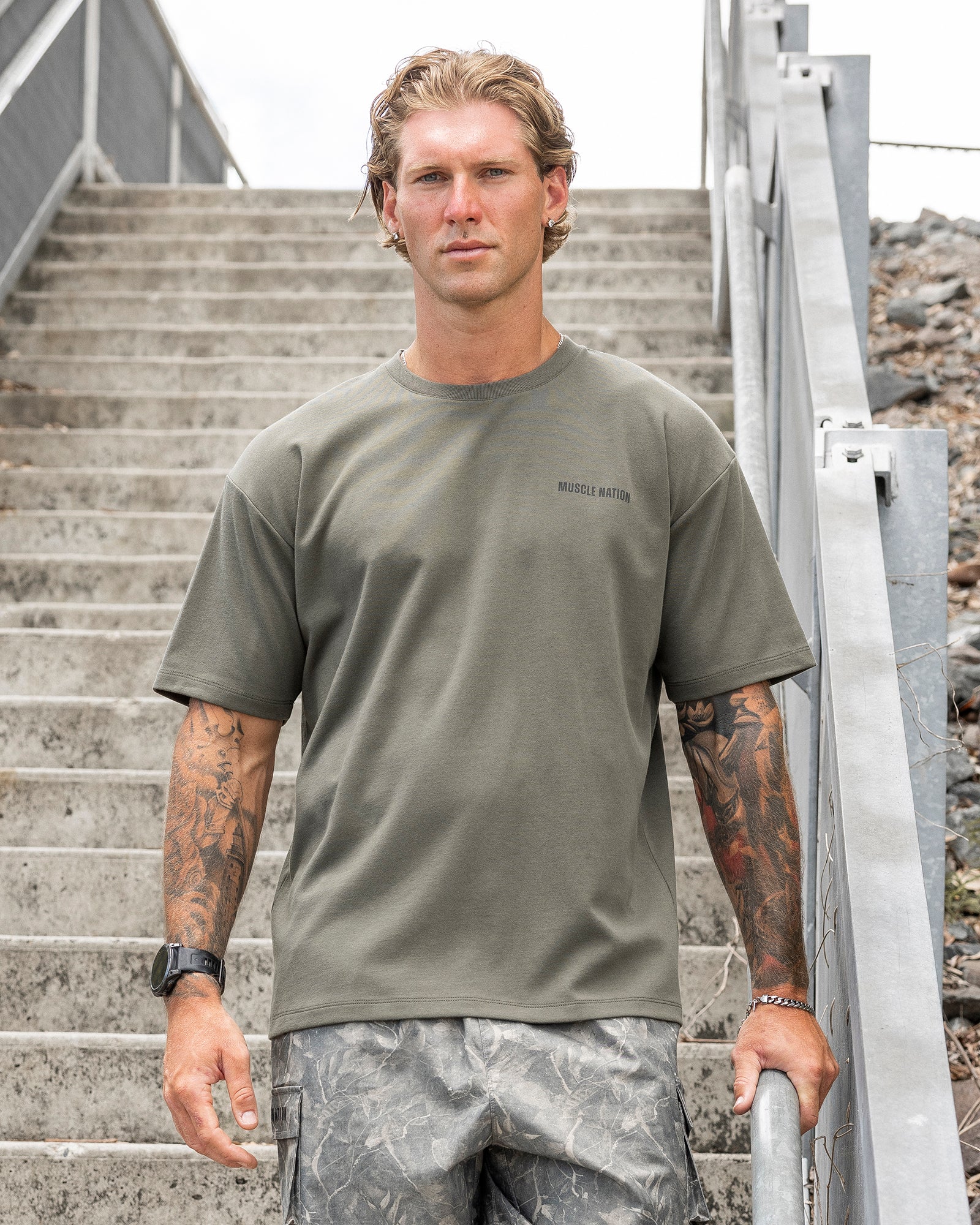 Essential Regular Fit Tee - Dark Khaki-T-Shirts-S-122507DKHAKI-S-MNAPPRL48062-1-Muscle Nation
