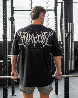 Gothic Oversized Tee - Black