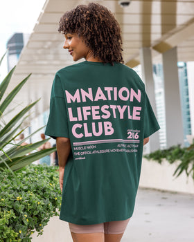 Lifestyle Club Oversized Tee - Sporting Green-T-Shirts-XXS-012620SPTGRN-XXS-MNAPPRL48814-1-Muscle Nation