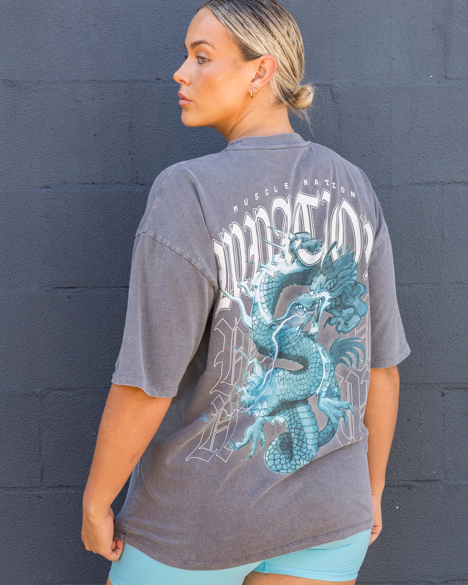 Savage Oversized Vintage Tee - Washed Grey-T-Shirts-XS-092523WGRY-XS-MNAPPRL44322-7-Muscle Nation