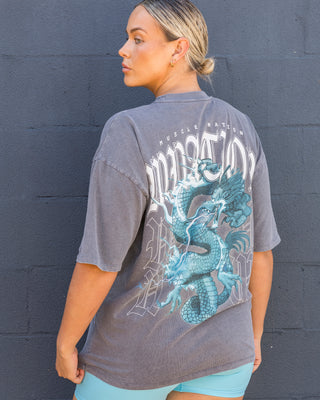 Savage Oversized Vintage Tee - Washed Grey-T-Shirts-XS-092523WGRY-XS-MNAPPRL44322-7-Muscle Nation