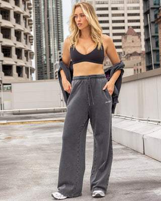 Loopback Straight Leg Vintage Trackies - Washed Black-Bottoms-XXS-032626WSHBLK-XXS-MNAPPRL49305-1-Muscle Nation