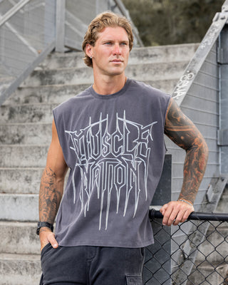 Metalcore Vintage Boxy Muscle Tank - Washed Dark Tornado-Singlets & Tanks-S-022625WDTRNDO-S-MNAPPRL48721-1-Muscle Nation