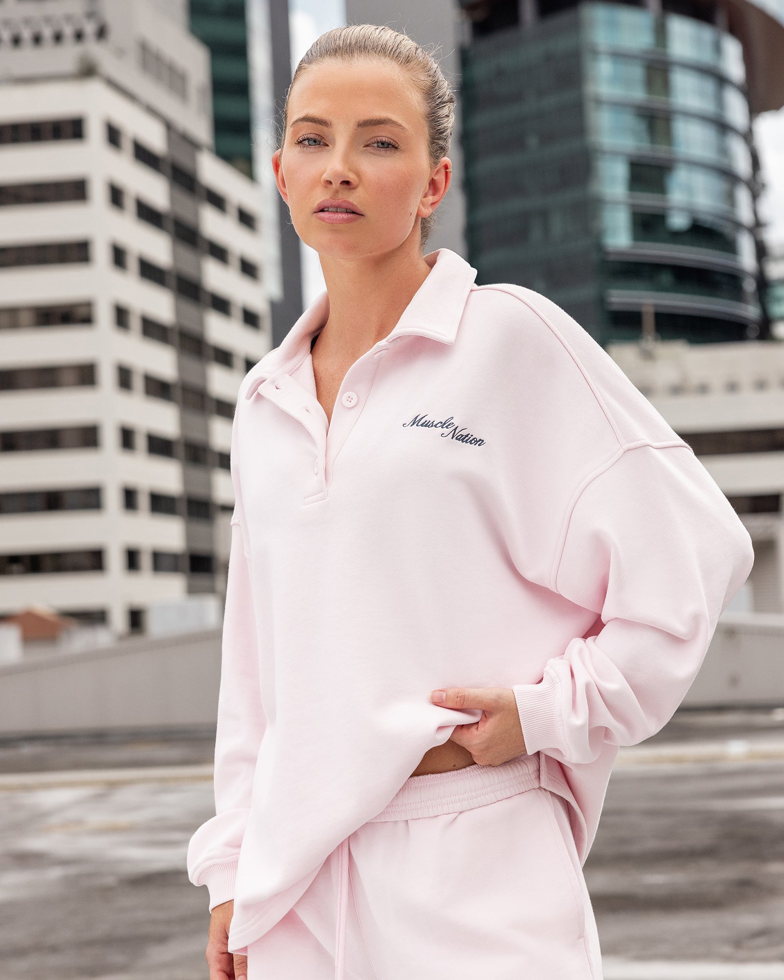 Polo Relaxed Pullover - Babydoll-Tops-XXS-032618BBYDL-XXS-MNAPPRL49431-1-Muscle Nation