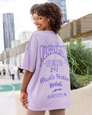 Rated R Oversized Vintage Tee - Washed Lavender-T-Shirts-XXS-012622WLAV-XXS-MNAPPRL48850-1-Muscle Nation