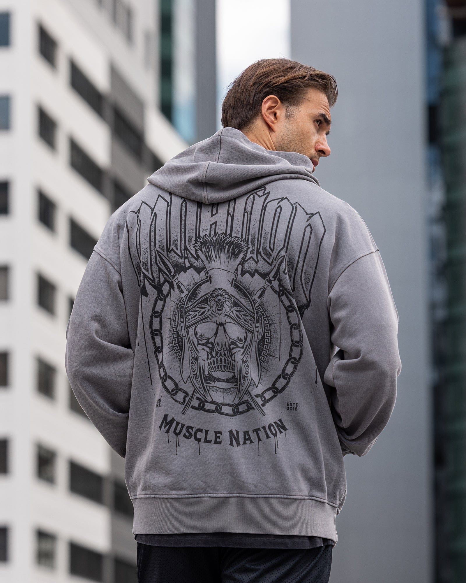 Spartan Vintage Hoodie Washed Tornado - Muscle Nation men's hoodie