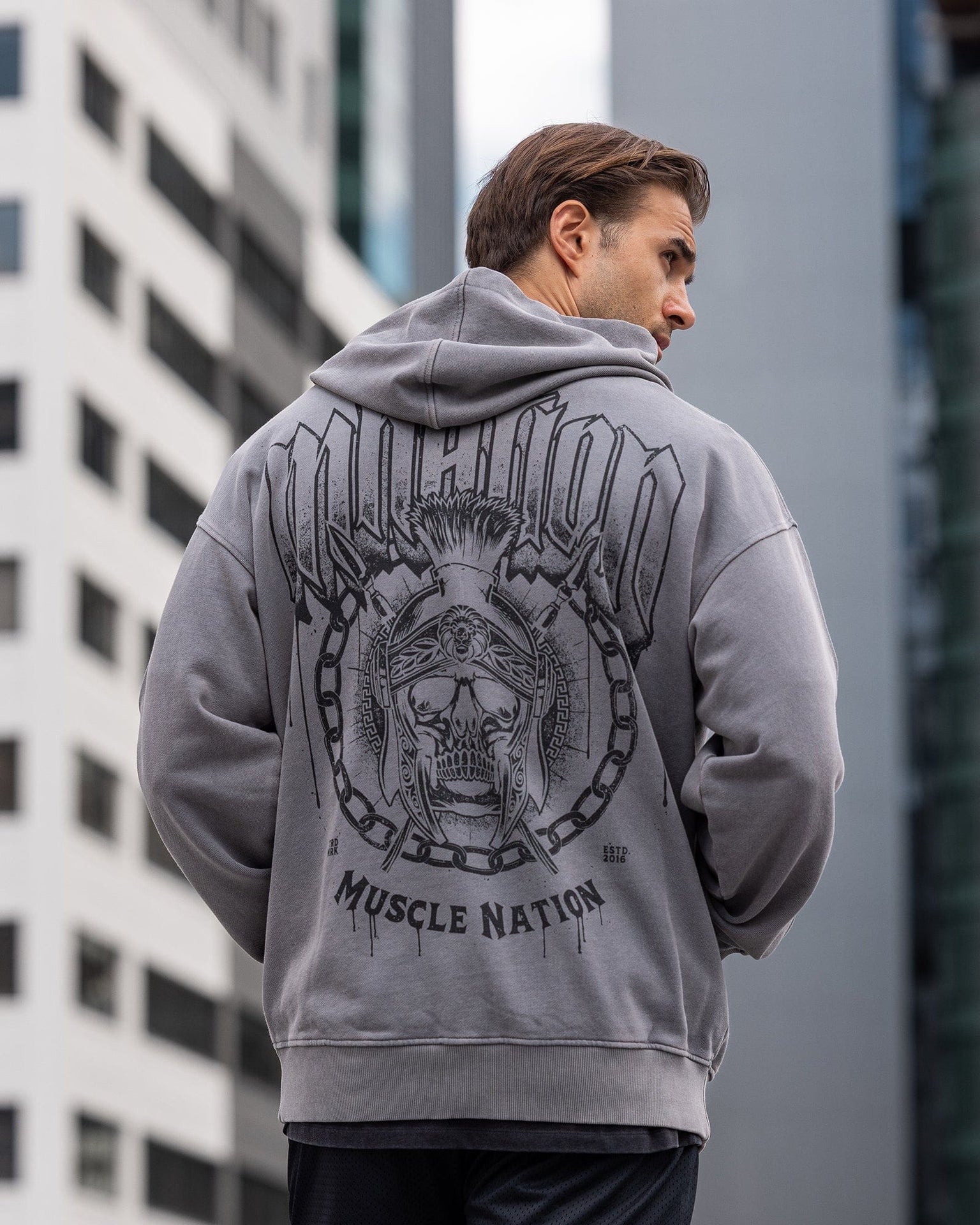 Spartan Vintage Hoodie Washed Tornado - Muscle Nation men's hoodie