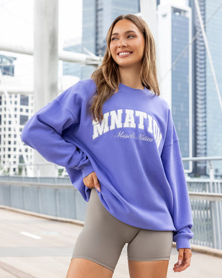 Studio Oversized Pullover Pale Blueberry - Muscle Nation women's hoodie