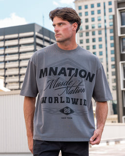 Racing Oversized Vintage Tee - Washed Tornado-T-Shirts-XS-032644WSHTORN-XS-MNAPPRL49701-1-Muscle Nation