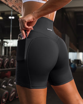 Booty Shaper Pocket Bike Shorts - Black