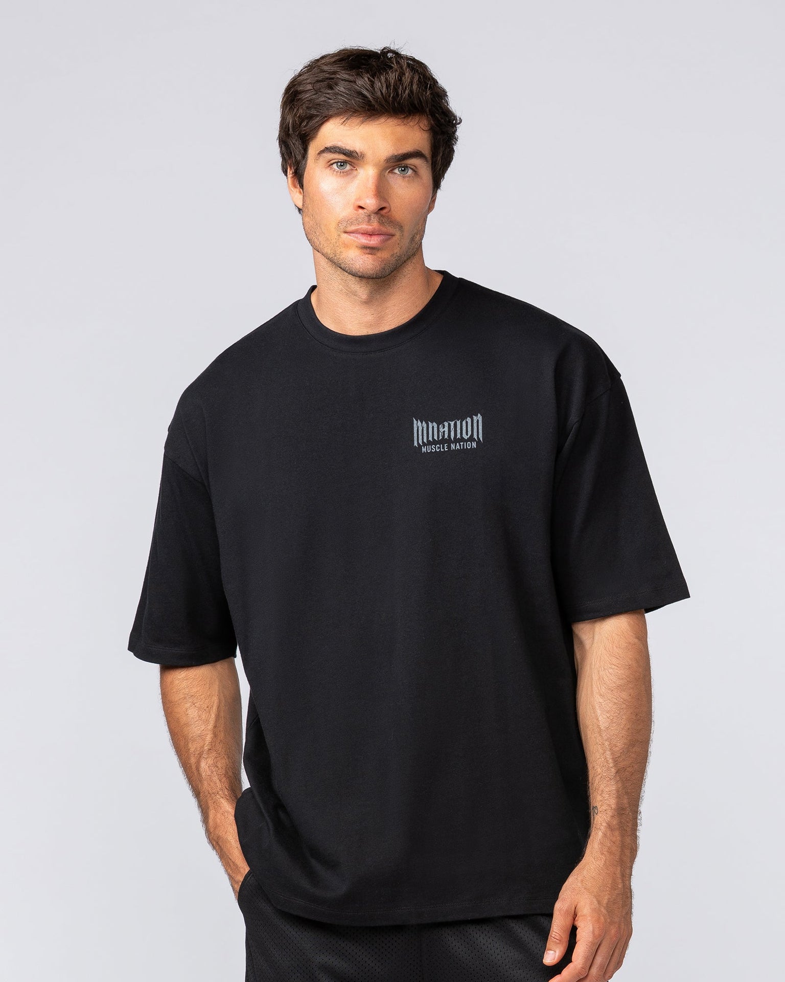 Honour Oversized Tee - Black-T-Shirts-XS-032524BLK-XS-MNAPPRL41197-2-Muscle Nation