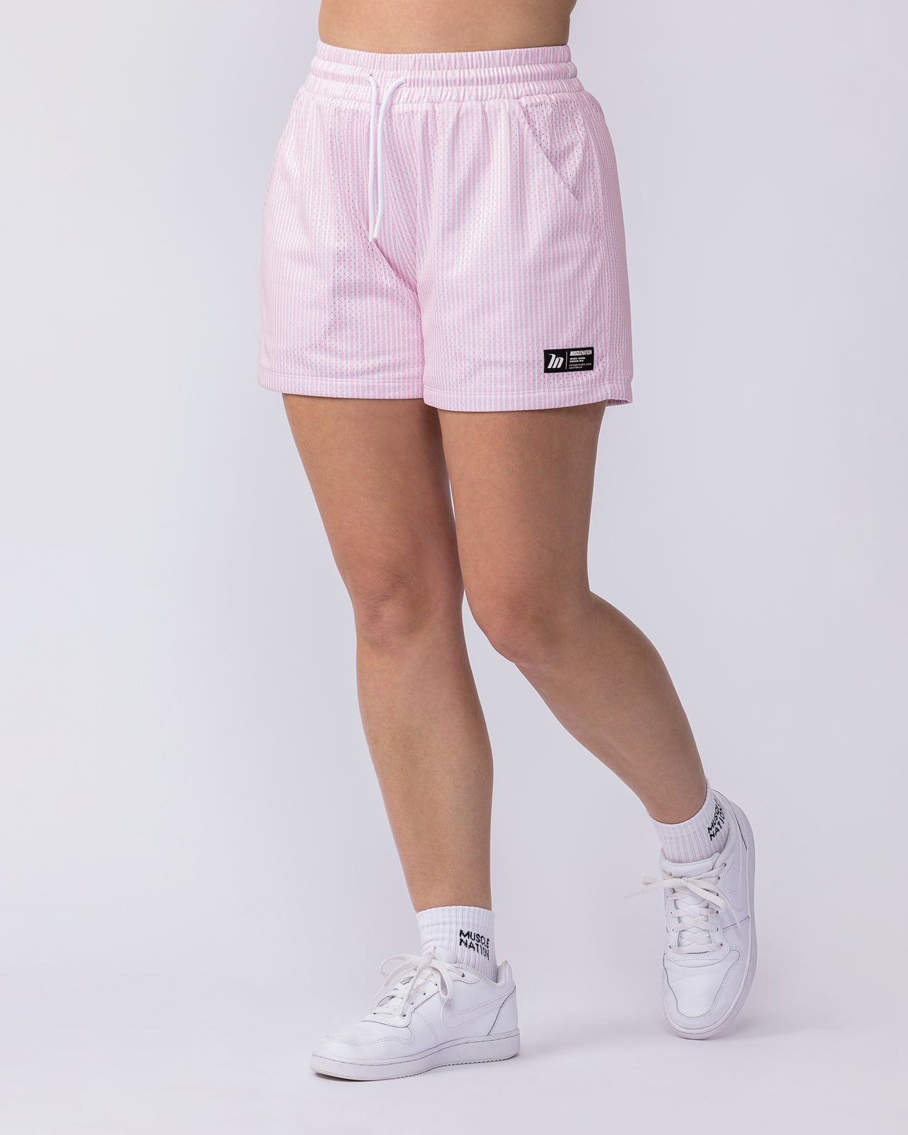 Hoops 3" Shorts - Blossom Stripe-Shorts-XXS-082513BLMST-XXS-MNAPPRL43500-2-Muscle Nation