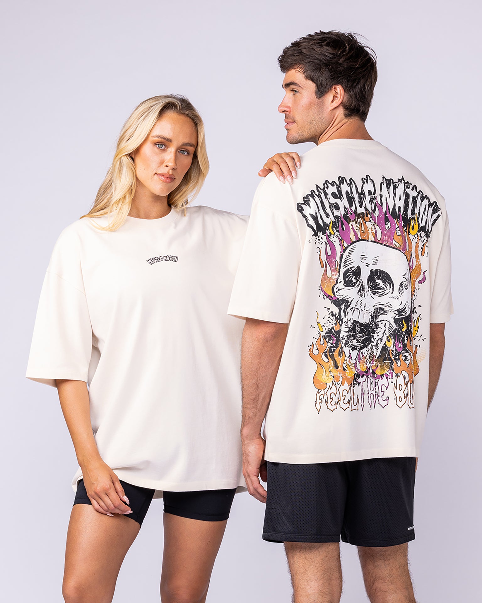 Inferno Oversized Tee - Travertine-T-Shirts-XS-112567TRAV-XS-MNAPPRL47456-7-Muscle Nation