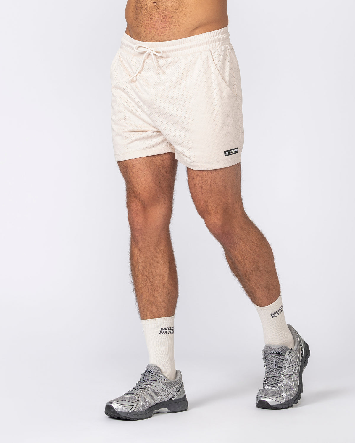 Lay Up 3.5" Shorts Travertine - Muscle Nation men's gym shorts, view 3