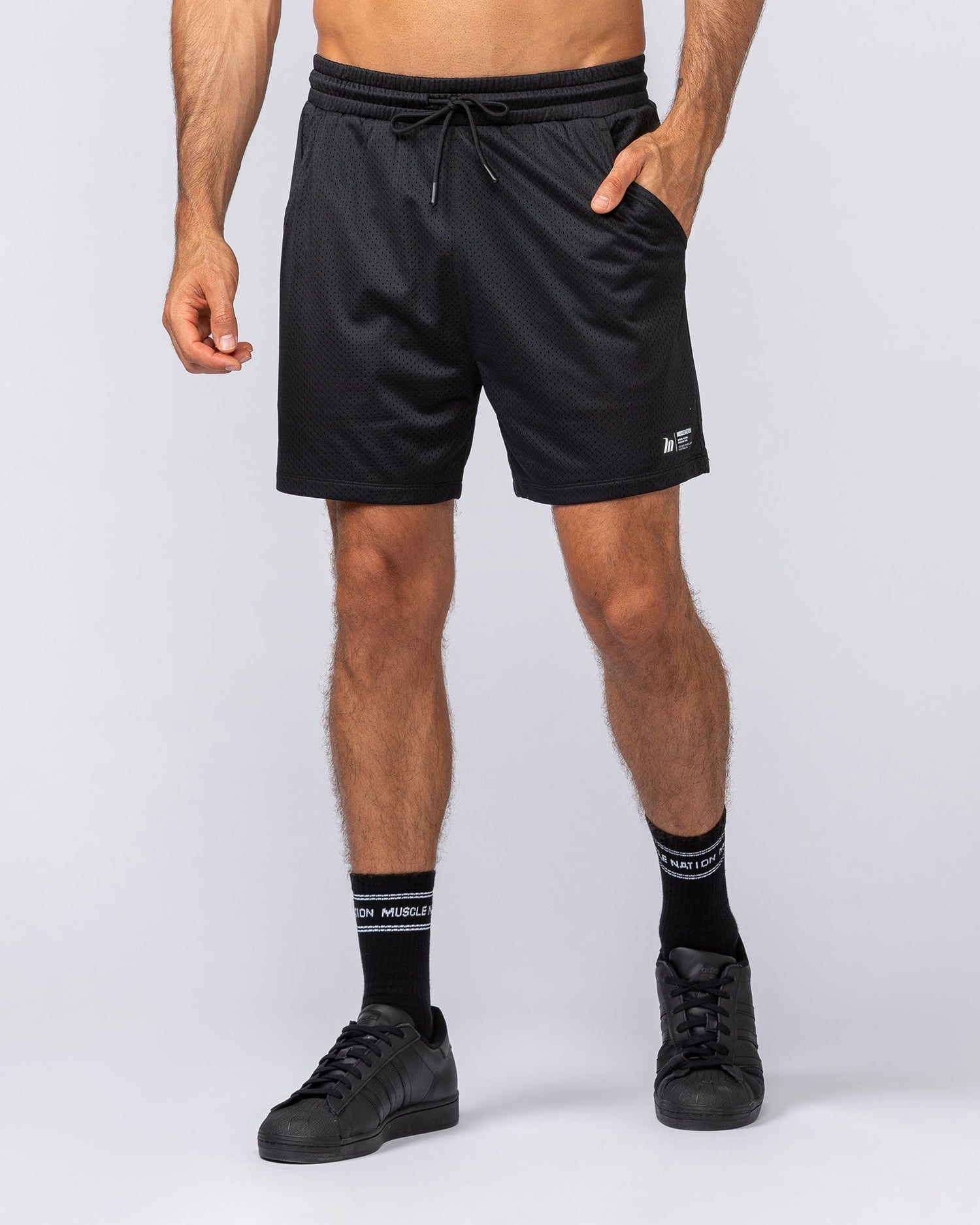 Lay Up 5" Shorts - Black-Shorts-S-072216BLK-S-MNAPPRL16719-1-Muscle Nation