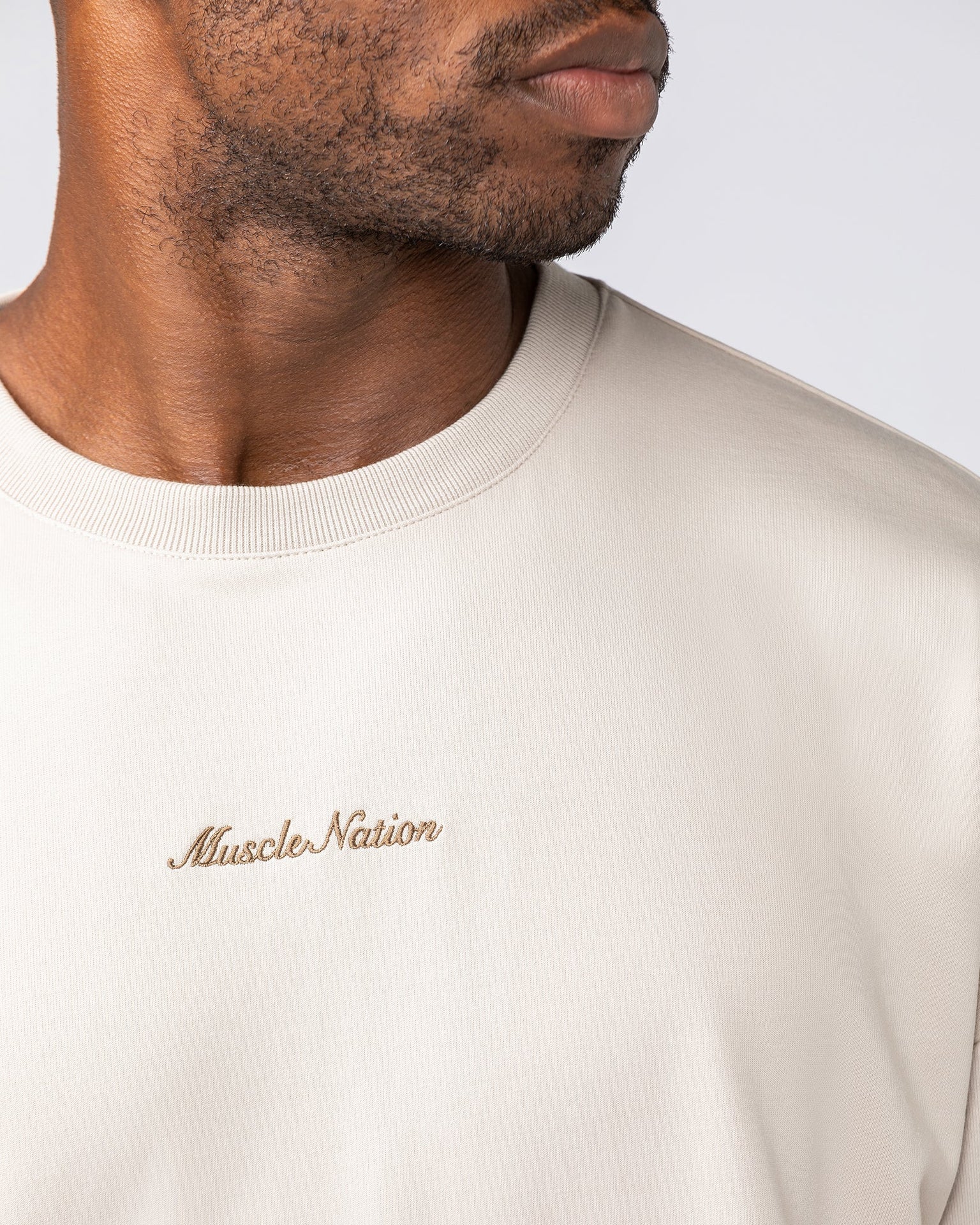 Loopback Oversized Tee - Cream-T-Shirts-XS-042501CREAM-XS-MNAPPRL41718-2-Muscle Nation