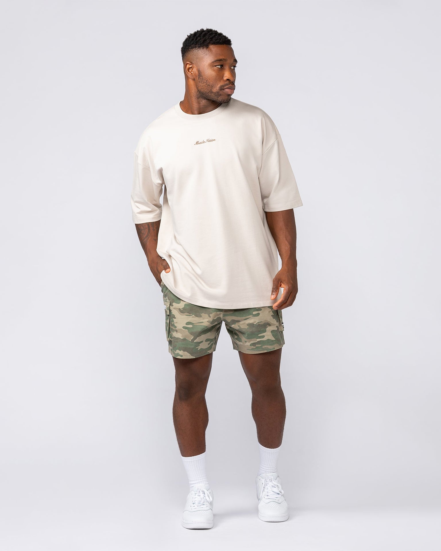 Loopback Oversized Tee - Cream-T-Shirts-XS-042501CREAM-XS-MNAPPRL41718-6-Muscle Nation