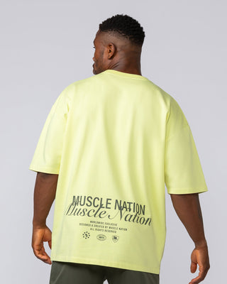 Loopback Oversized Tee - Pale Limeade-T-Shirts-XS-042501LMADE-XS-MNAPPRL41710-2-Muscle Nation