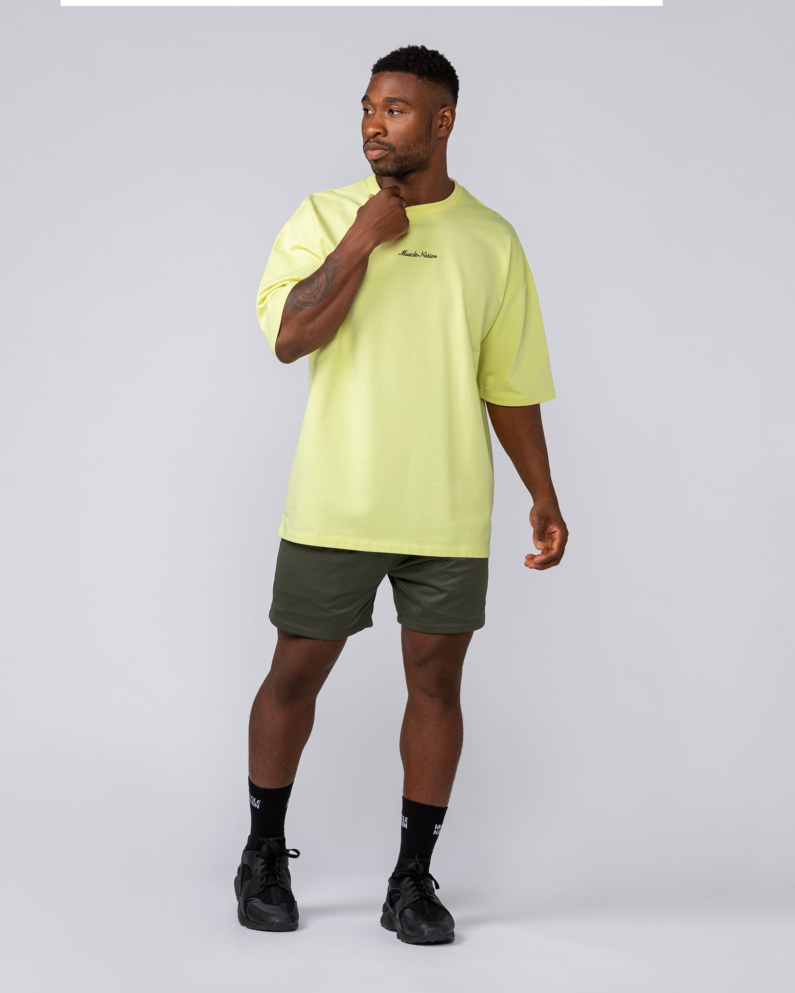Loopback Oversized Tee - Pale Limeade-T-Shirts-XS-042501LMADE-XS-MNAPPRL41710-6-Muscle Nation