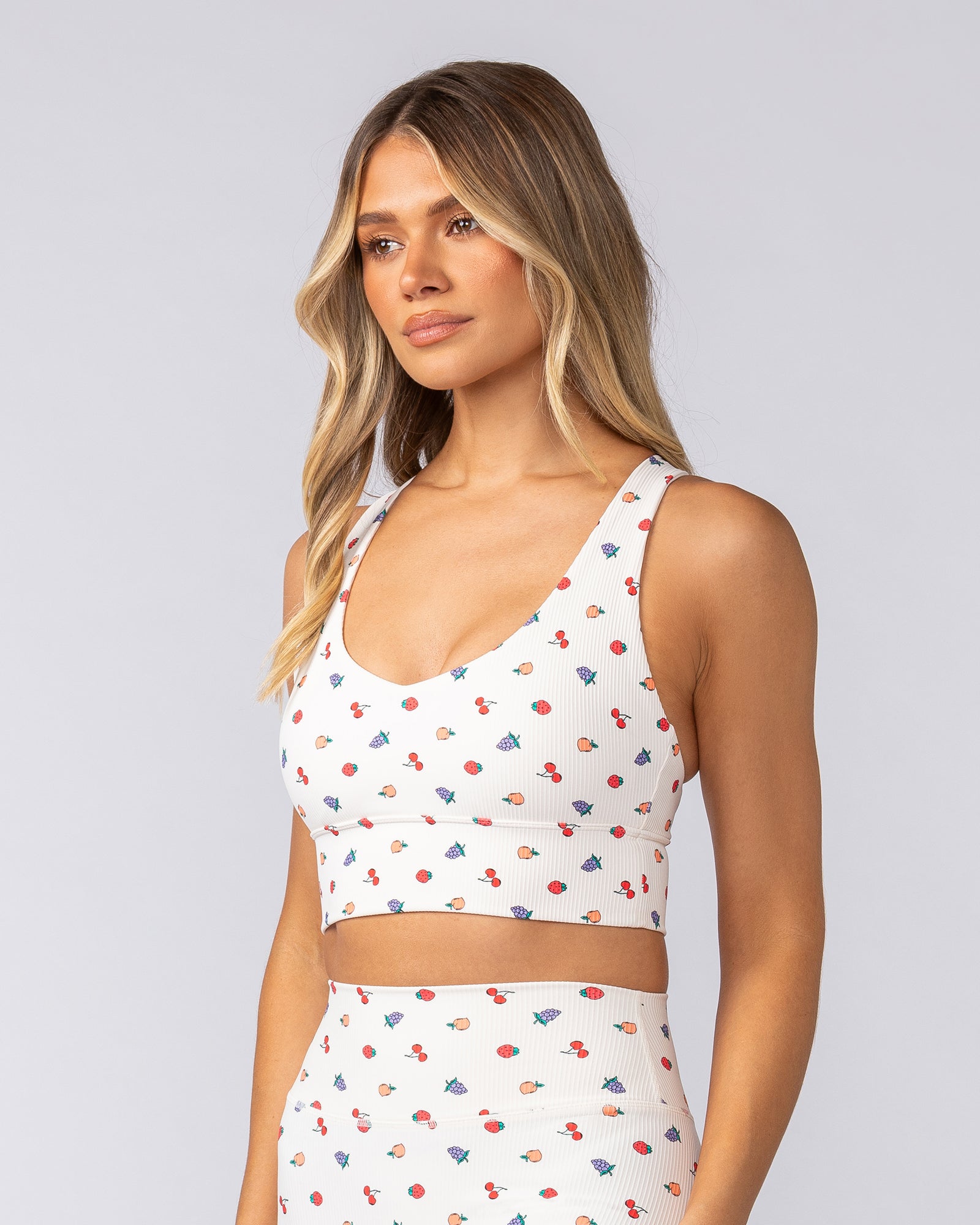 Lover Longline Rib Bra - Smoothie Print-Sports Bras-XXS-052501SMP-XXS-MNAPPRL42523-3-Muscle Nation