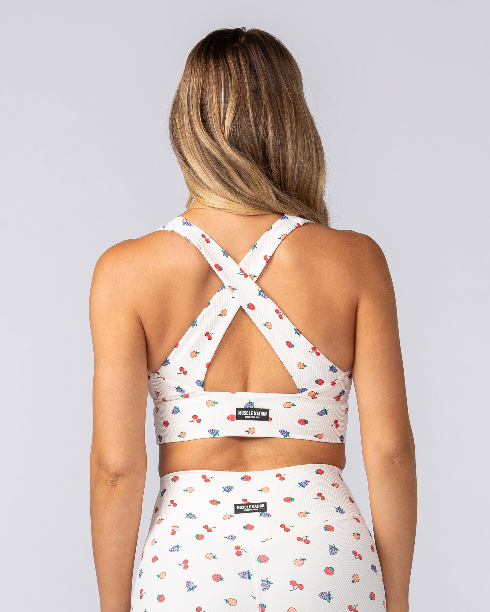 Lover Longline Rib Bra - Smoothie Print-Sports Bras-XXS-052501SMP-XXS-MNAPPRL42523-5-Muscle Nation