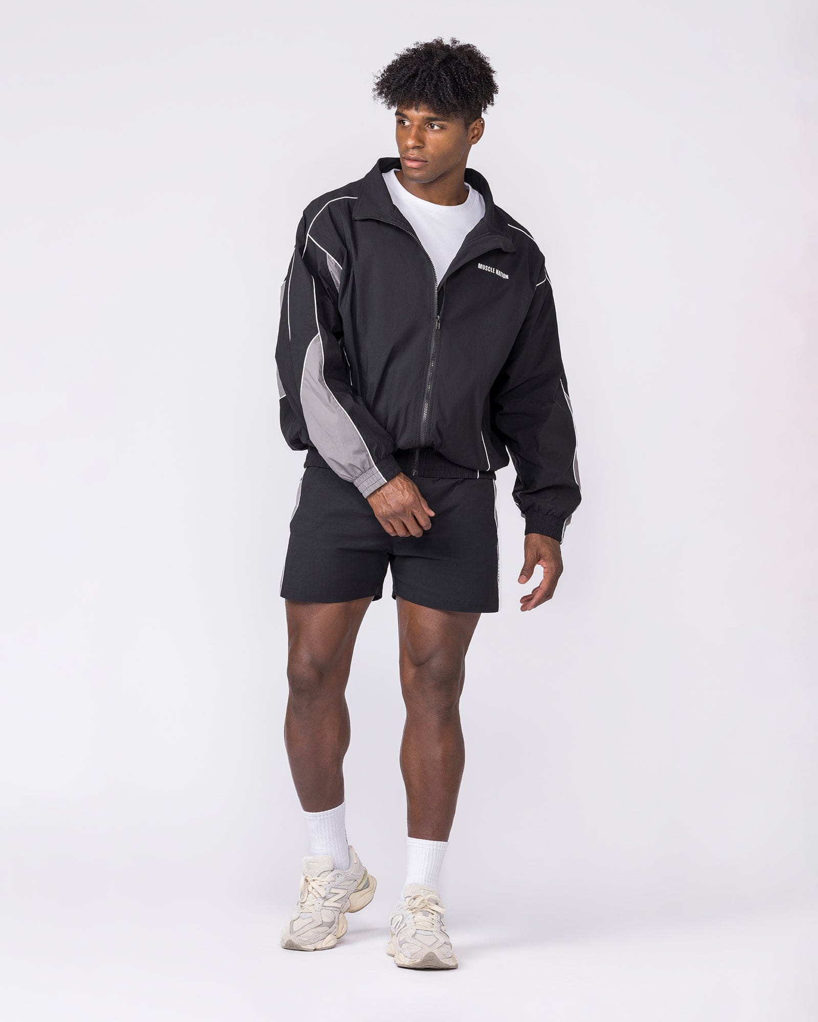 Command Windbreaker Zip Through Black | Men's Jacket | Muscle Nation