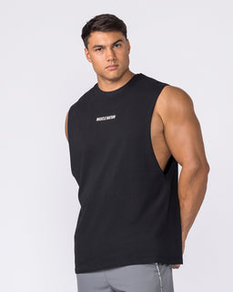 Training Drop Arm Tank Black - Muscle Nation men's muscle tank