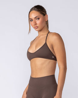 Micro Halter Seamless Bralette - Hot Chocolate