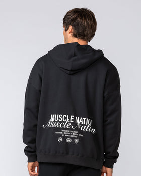 MN Classic Zip Through - Black-Jumpers & Hoodies-XS-042506BLK-XS-MNAPPRL41769-6-Muscle Nation