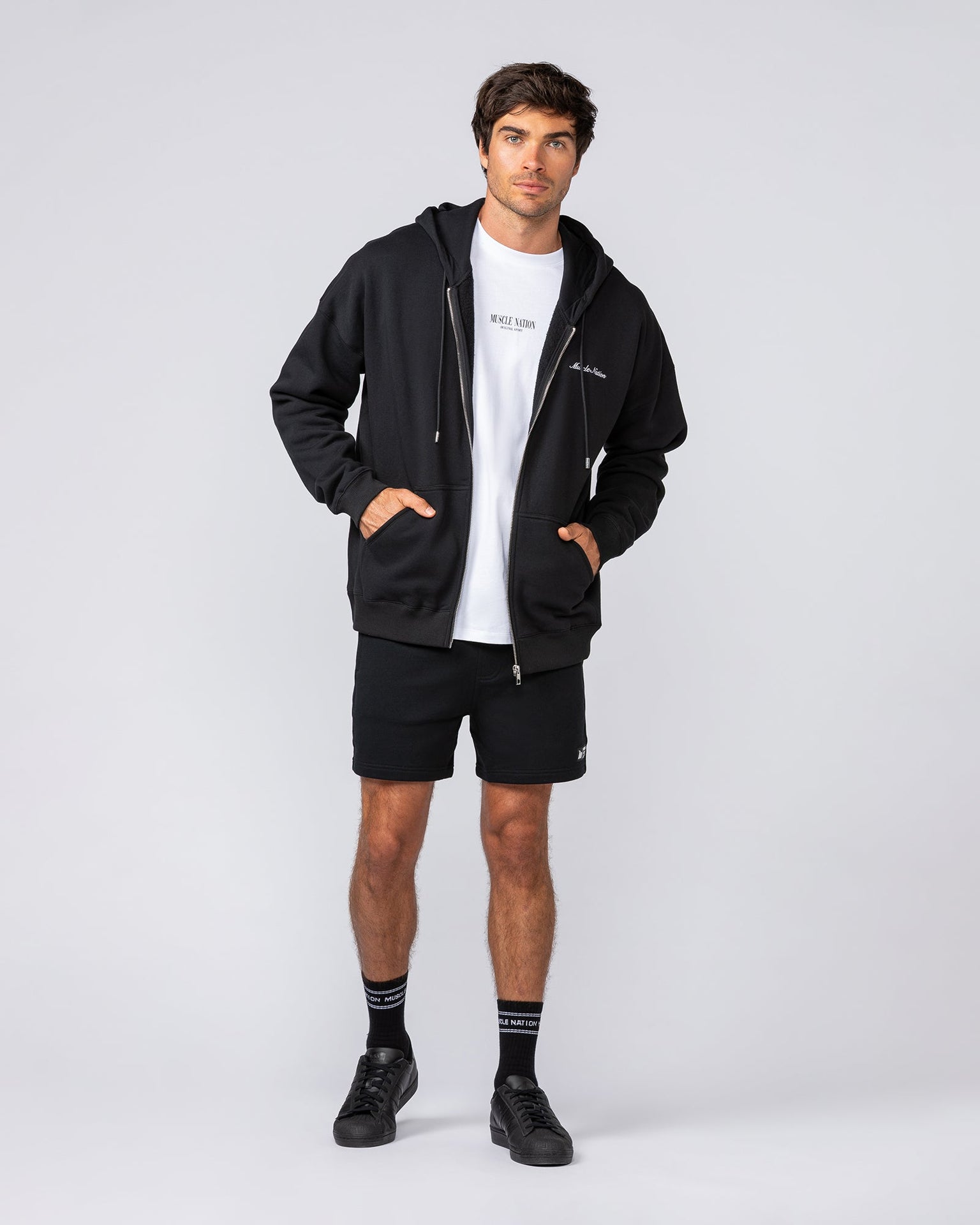 MN Classic Zip Through - Black-Jumpers & Hoodies-XS-042506BLK-XS-MNAPPRL41769-7-Muscle Nation