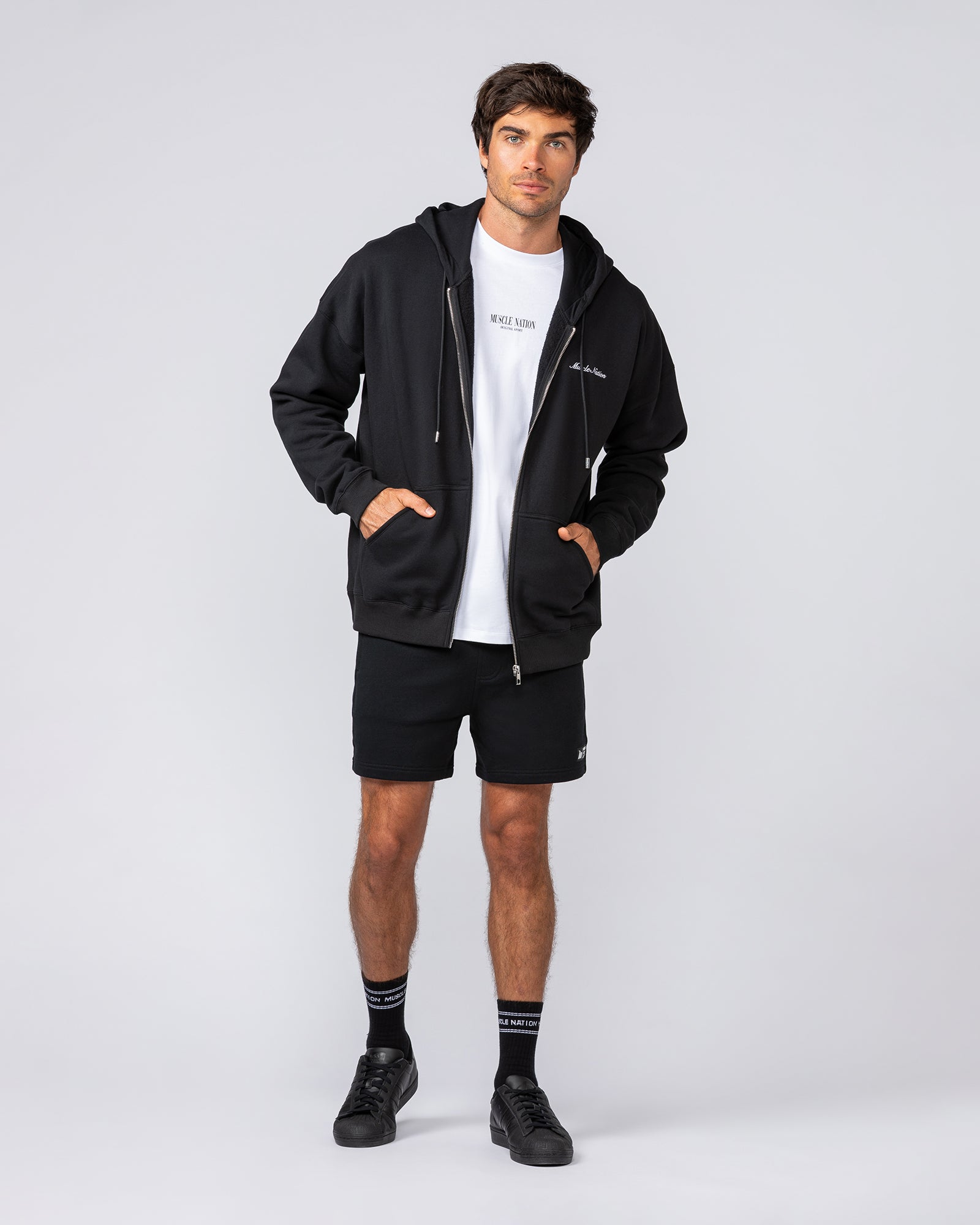 MN Classic Zip Through - Black-Jumpers & Hoodies-XS-042506BLK-XS-MNAPPRL41769-7-Muscle Nation