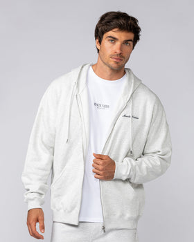 MN Classic Zip Through - Snow Grey Marl-Jumpers & Hoodies-XS-042506SNGRYMR-XS-MNAPPRL41777-1-Muscle Nation