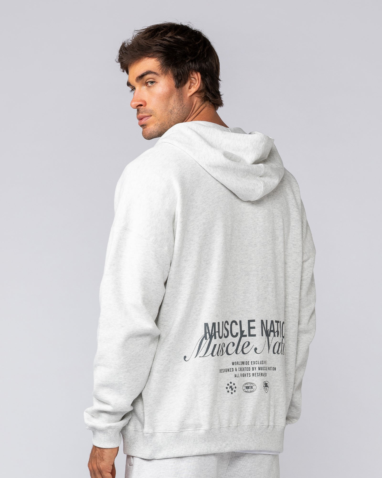 MN Classic Zip Through - Snow Grey Marl-Jumpers & Hoodies-XS-042506SNGRYMR-XS-MNAPPRL41777-4-Muscle Nation