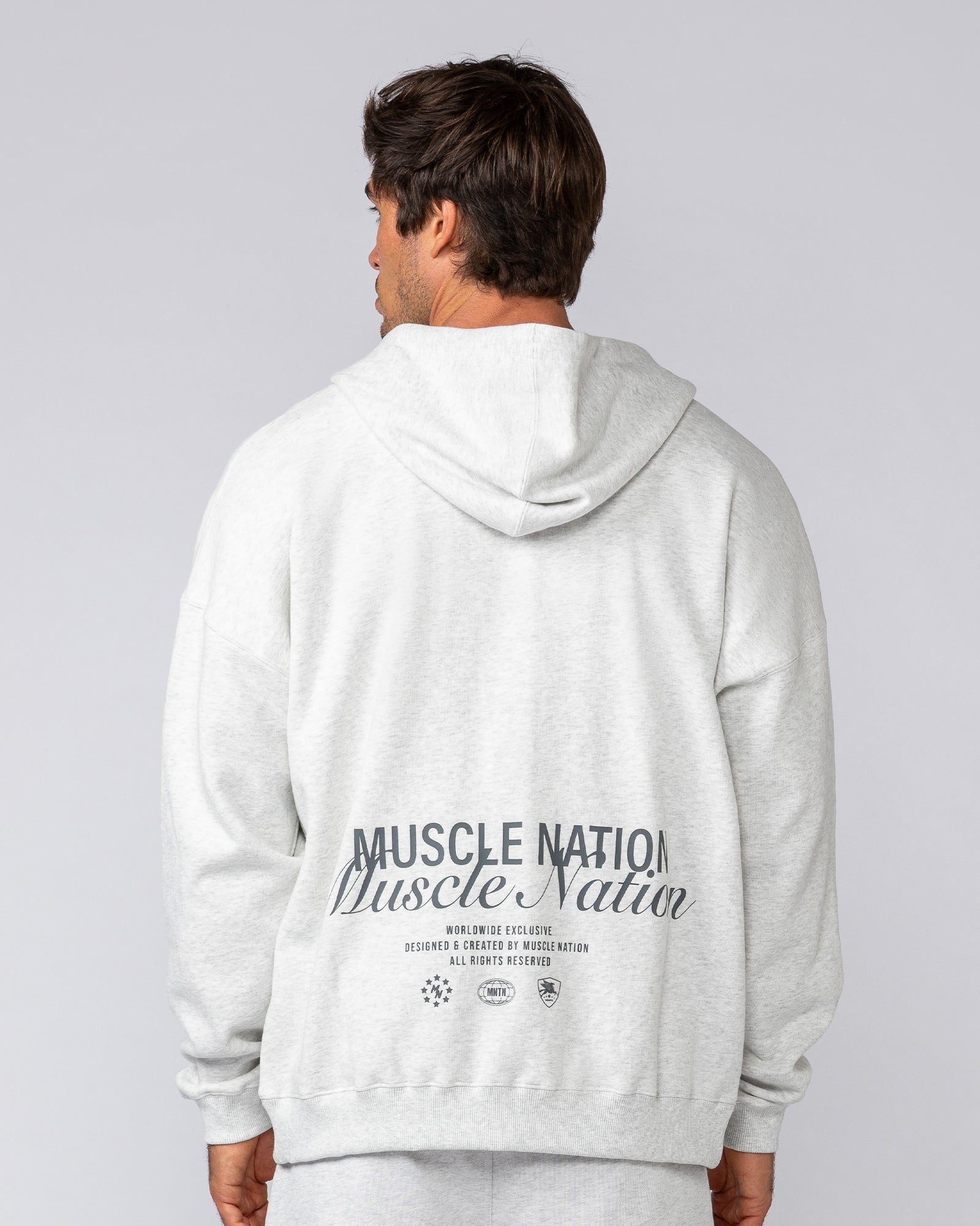 MN Classic Zip Through - Snow Grey Marl-Jumpers & Hoodies-XS-042506SNGRYMR-XS-MNAPPRL41777-5-Muscle Nation