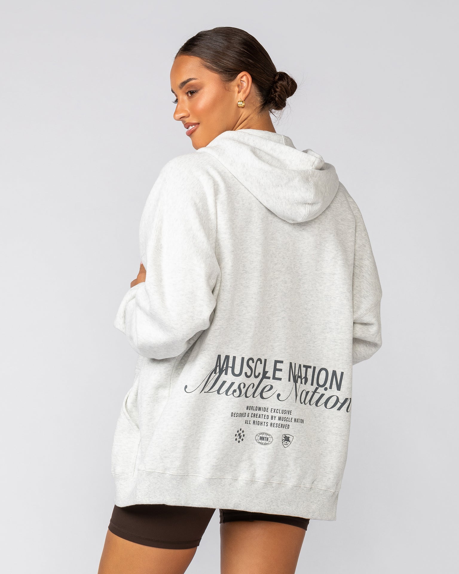 MN Classic Zip Through - Snow Grey Marl-Jumpers & Hoodies-XS-042506SNGRYMR-XS-MNAPPRL41777-7-Muscle Nation
