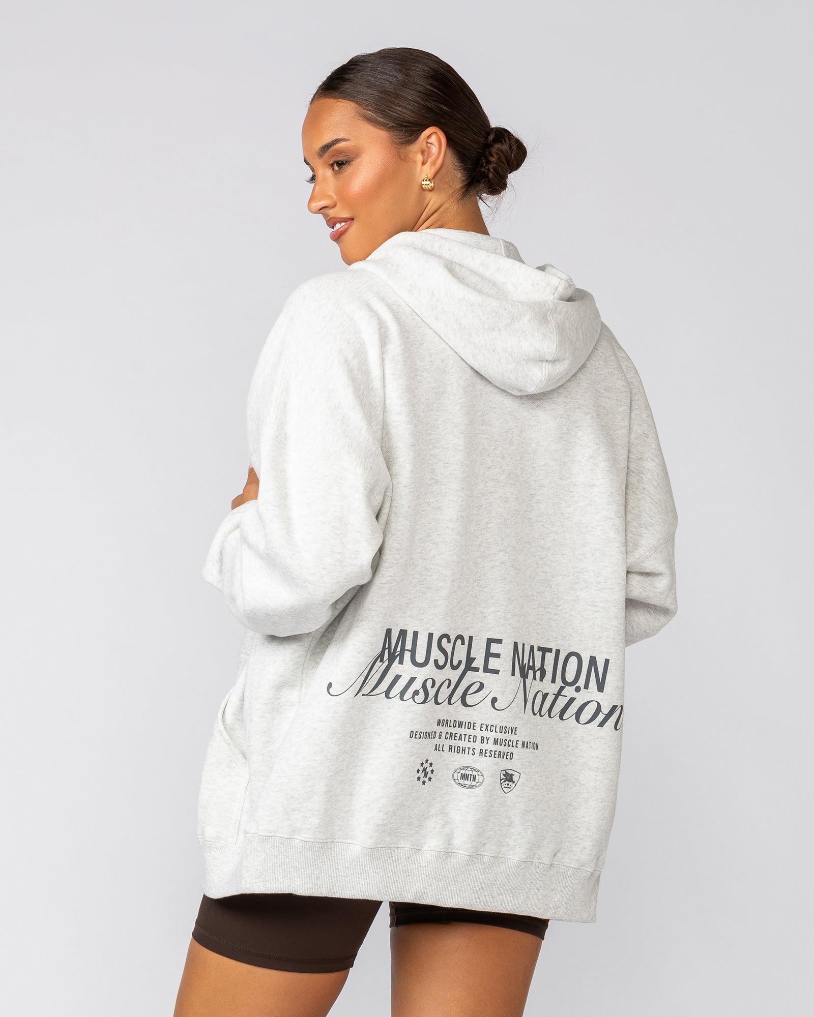 MN Classic Zip Through - Snow Grey Marl-Jumpers & Hoodies-XS-042506SNGRYMR-XS-MNAPPRL41777-7-Muscle Nation
