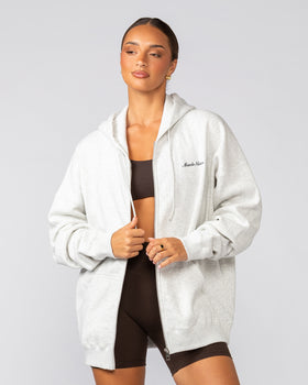 MN Classic Zip Through - Snow Grey Marl-Jumpers & Hoodies-XS-042506SNGRYMR-XS-MNAPPRL41777-8-Muscle Nation