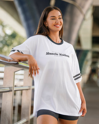 MN Club Oversized Tee - White-T-Shirts-XXS-1125170WHT-XXS-MNAPPRL46344-1-Muscle Nation