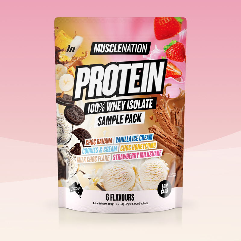 WHEY Protein Isolate - Sample Pack - 6 Flavours-Whey Protein Powders-MNSUPPS0343-9359054001565-1-Muscle Nation