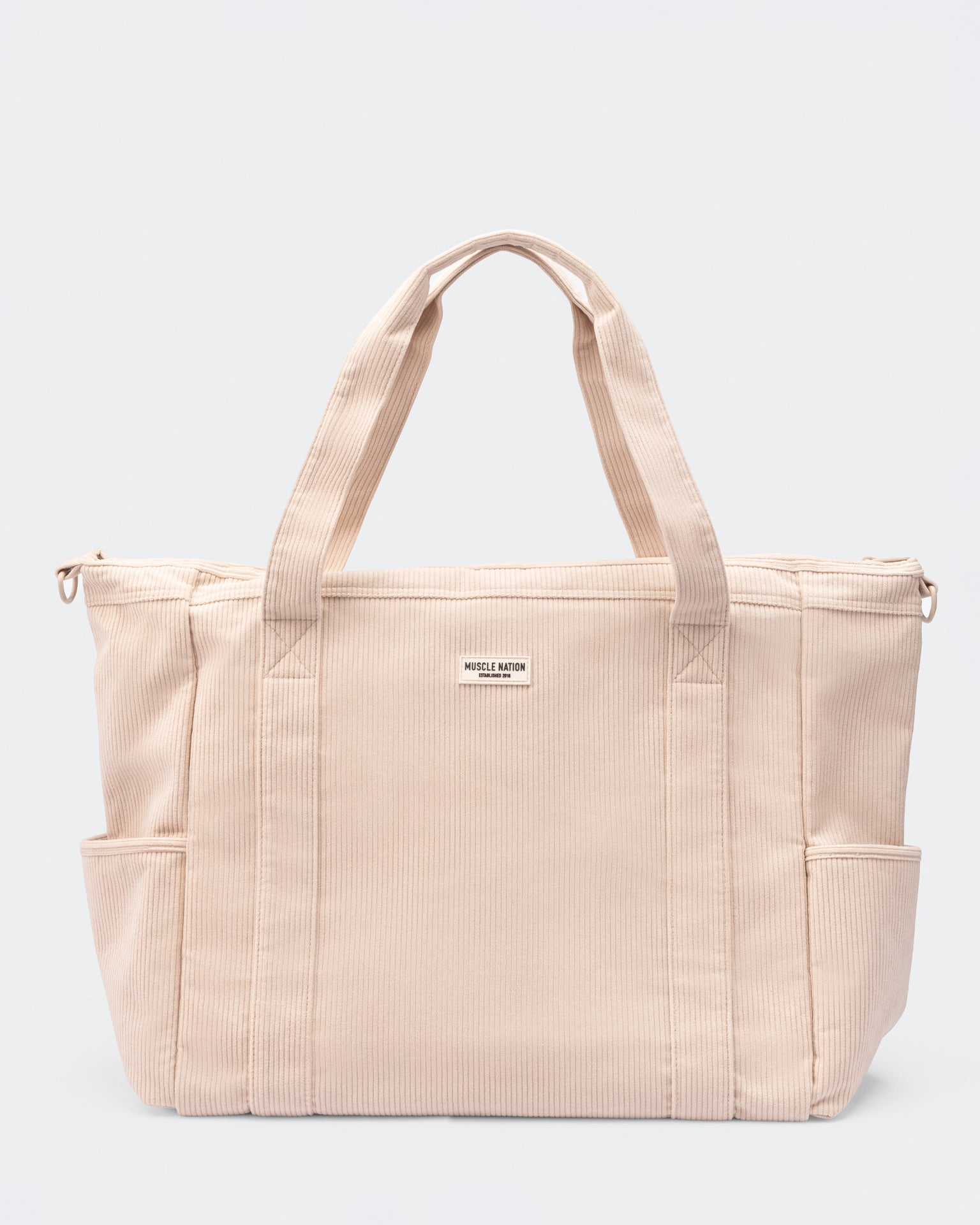Muscle Nation Corduroy Tote Bag - Soft Beige-Accessories-ACC1125222SBEI-MNAPPRL47989-3-Muscle Nation