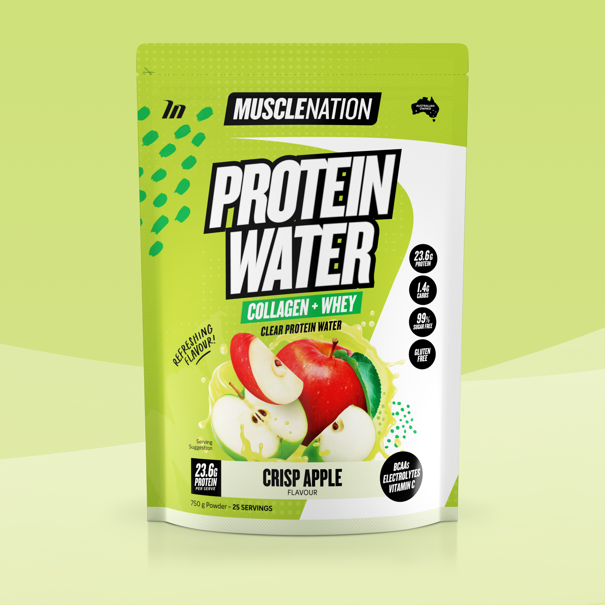 PROTEIN WATER - Crisp Apple - 25 serves 750g-Protein Waters-MNSUPPS0304-9359054001251-1-Muscle Nation
