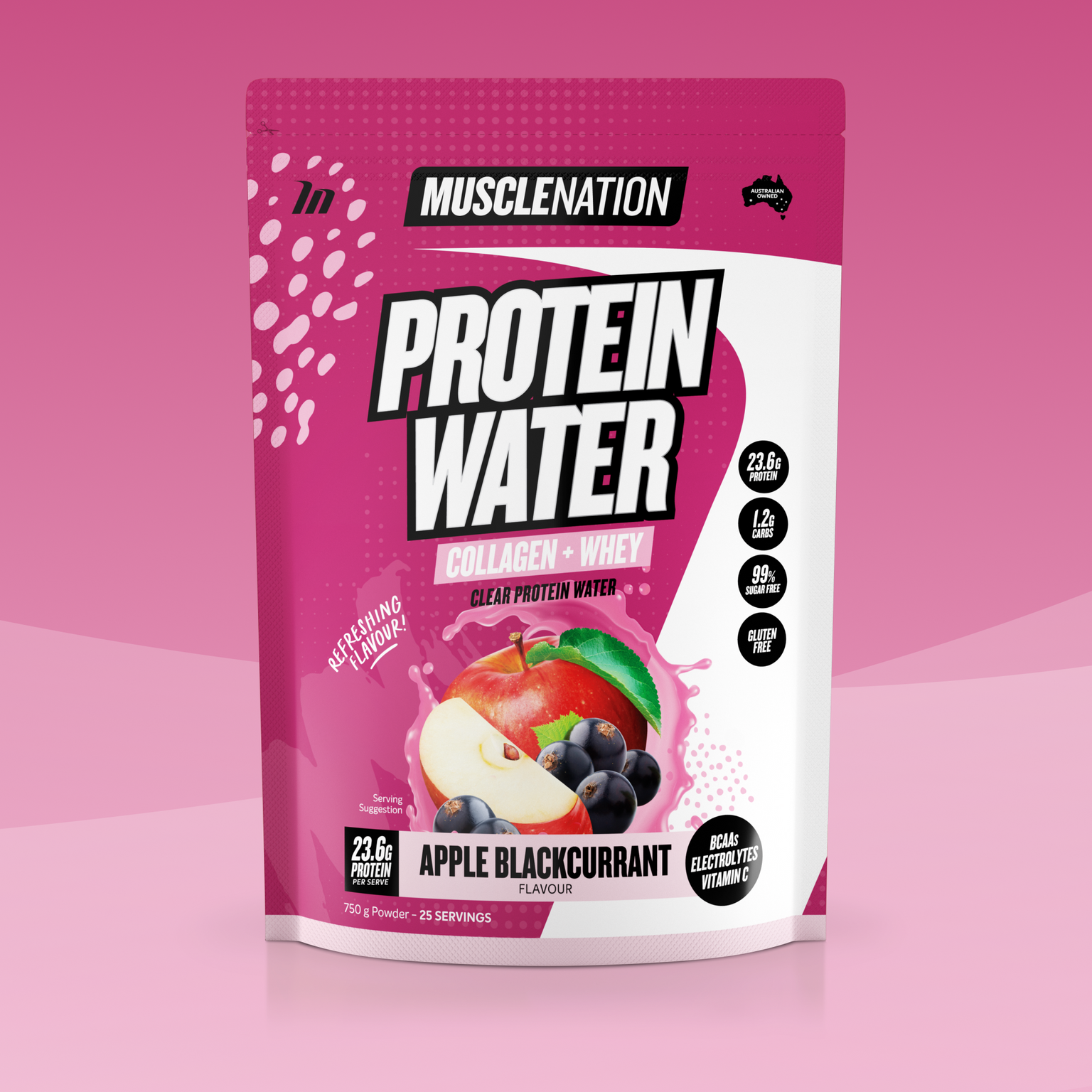 PROTEIN WATER - Apple Blackcurrant - 25 serves-Protein Waters-MNSUPPS0236-9359054001220-1-Muscle Nation