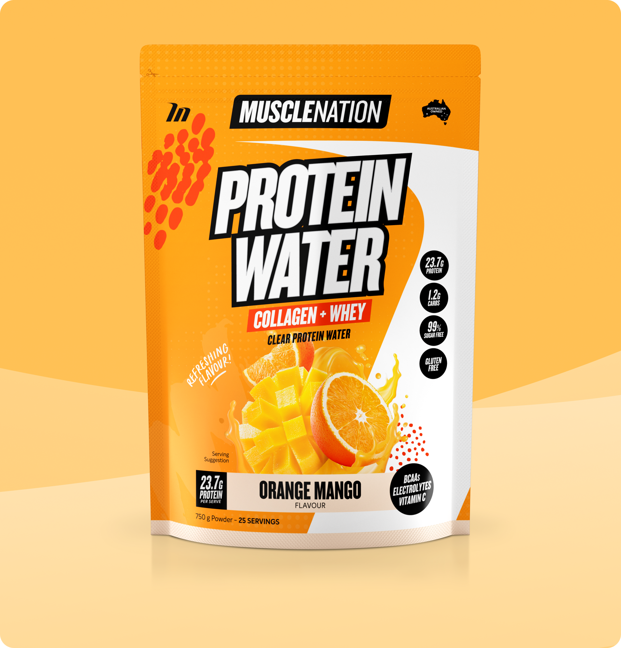 PROTEIN WATER - Orange Mango - 25 serves 750g-Protein Waters-MNSUPPS0332-9359054001305-1-Muscle Nation
