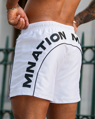 Overdrive 4" Shorts - White-Shorts-S-112557WHT-S-MNAPPRL47650-1-Muscle Nation