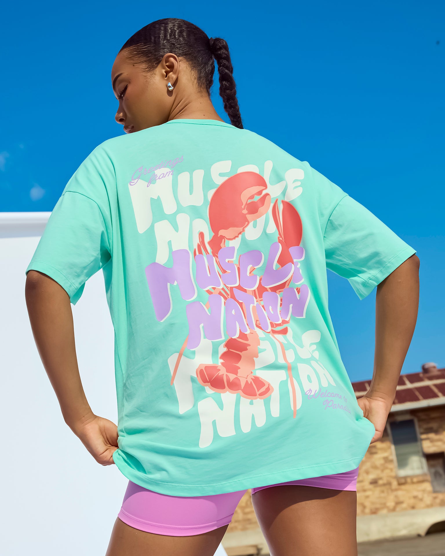 Pinchy Oversized Tee - Spearmint-T-Shirts-XXS-112549SPMNT-XXS-MNAPPRL46389-1-Muscle Nation