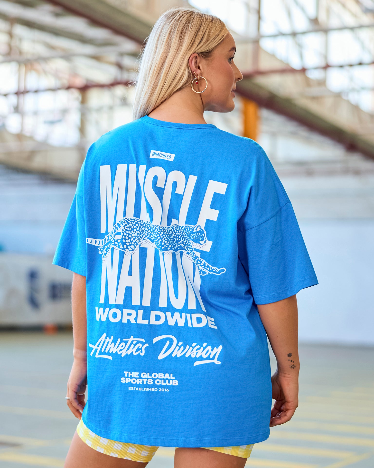 Pounce Oversized Tee - Malibu-T-Shirts-XXS-112515MLBU-XXS-MNAPPRL46407-1-Muscle Nation
